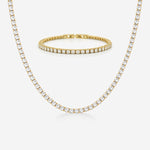 Tennis Luxe Sæt 18K Guldbelagt 3mm