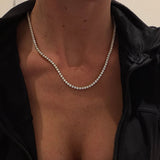 Tennis Luxe Halskæde 18K Guldbelagt 3mm