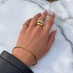 Oval Dome Bangle Lille 18K Guldbelagt