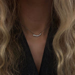 Floating Row Krystal Halskæde Sølvfarvet