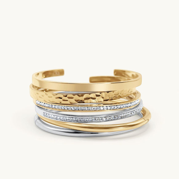 Oval Dome Bangle 18K Guldbelagt