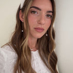 Krystal Perle Drop Øreringe 18K Guldbelagt