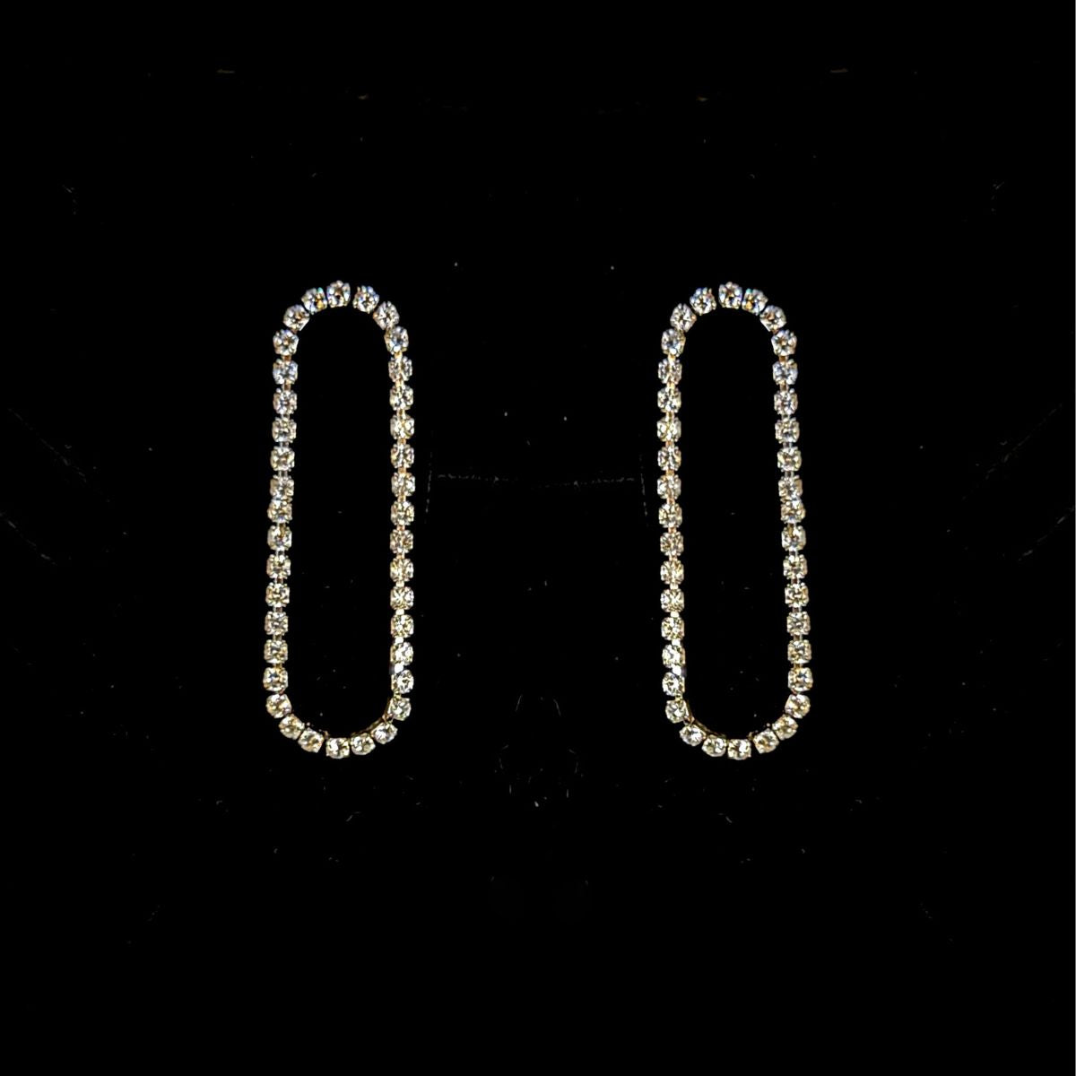 Hollow Tennis Krystal Øreringe Sølvfarvet