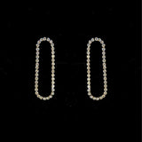 Hollow Tennis Krystal Øreringe Sølvfarvet