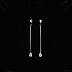 Krystal Teardrop Øreringe Sølvfarvet