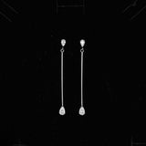 Krystal Teardrop Øreringe Sølvfarvet