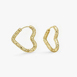 Scoria Heart Creoler 18K Guldbelagt Stor