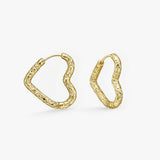 Scoria Heart Creoler 18K Guldbelagt Stor