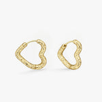 Scoria Heart Creoler 18K Guldbelagt Lille