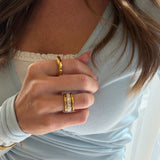 Scoria & Eternity Ring 18K Guldbelagt Sæt