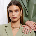 Flad Slange Sæt 18K Guldbelagt 4mm