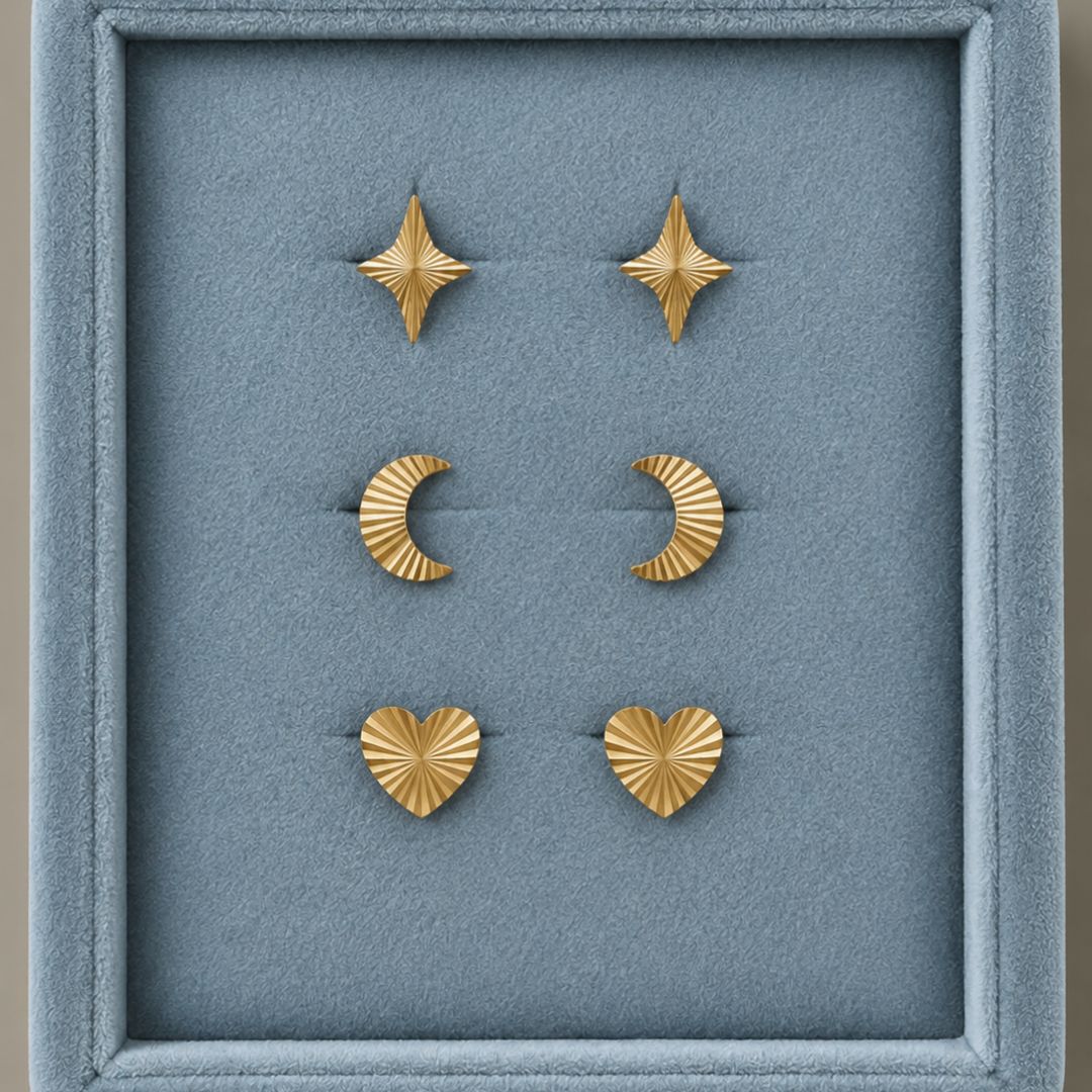 Sun Kiss Sparkle Stud Øreringe 18K Guldbelagt