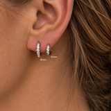 Classic Krystal Creoler Sølvfarvet Helix 8mm
