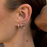 Classic Krystal Creoler Sølvfarvet Helix 8mm