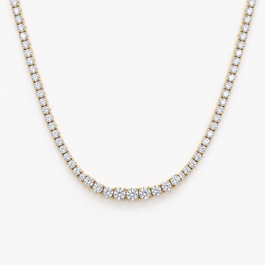 Tennis Luxe Icon Halskæde 18K Guldbelagt