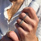 Krystal Band Ring Sølvfarvet 4mm