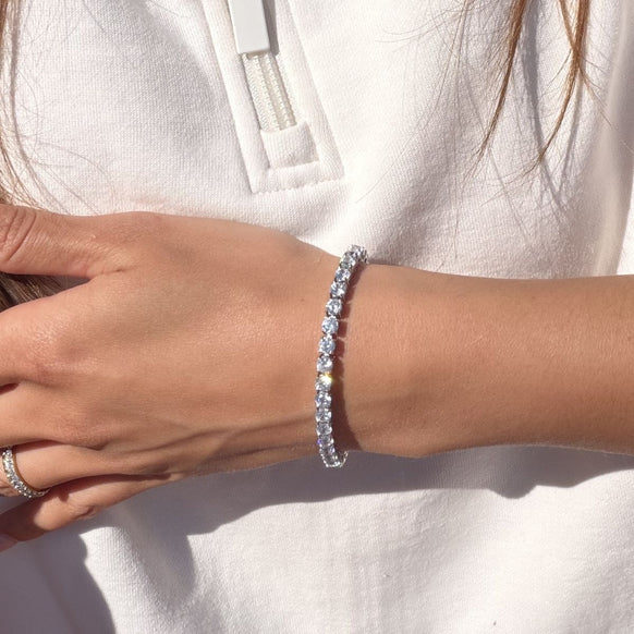 Tennis Luxe Armbånd 18K Guldbelagt 4mm