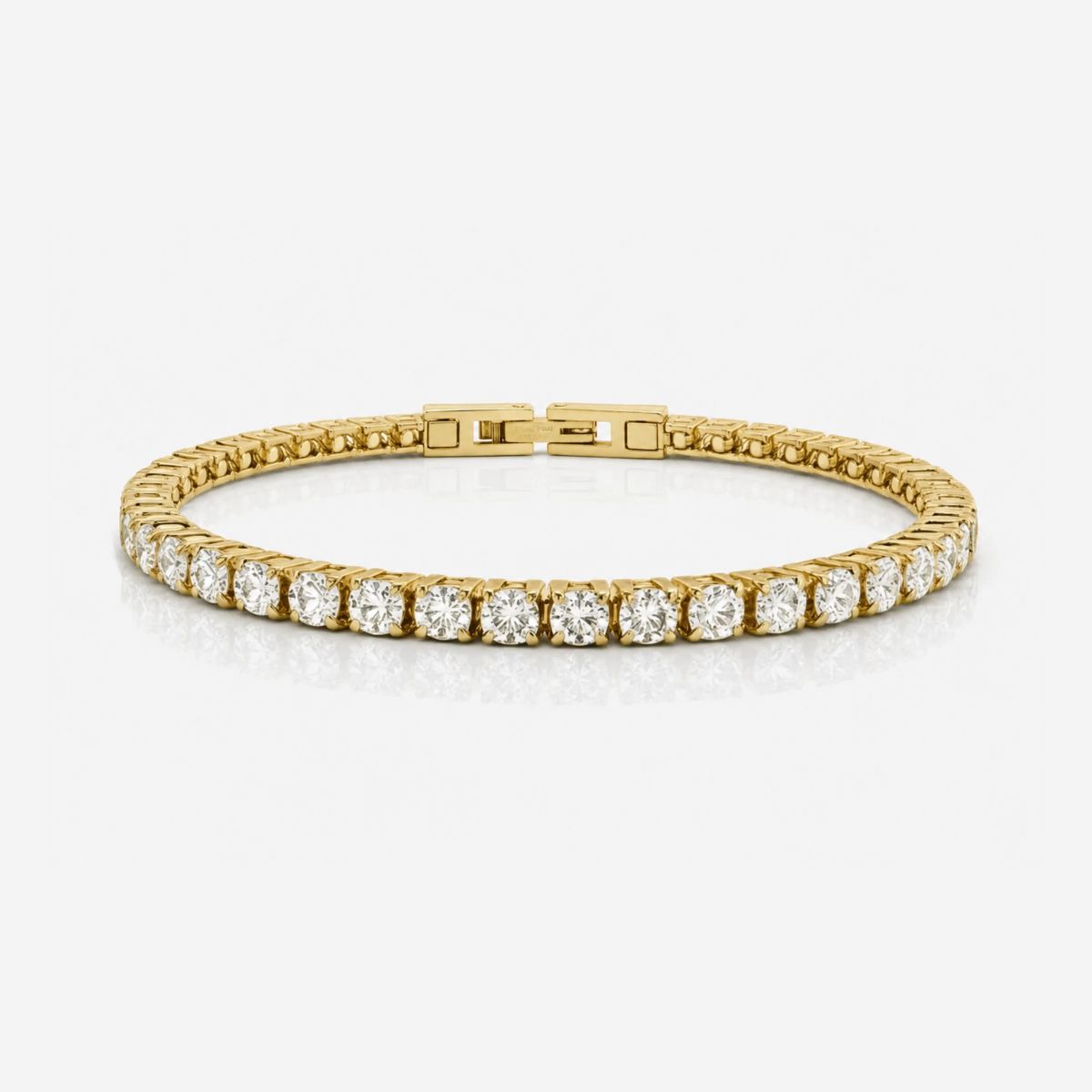 Tennis Luxe Armbånd Sølvfarvet 4mm