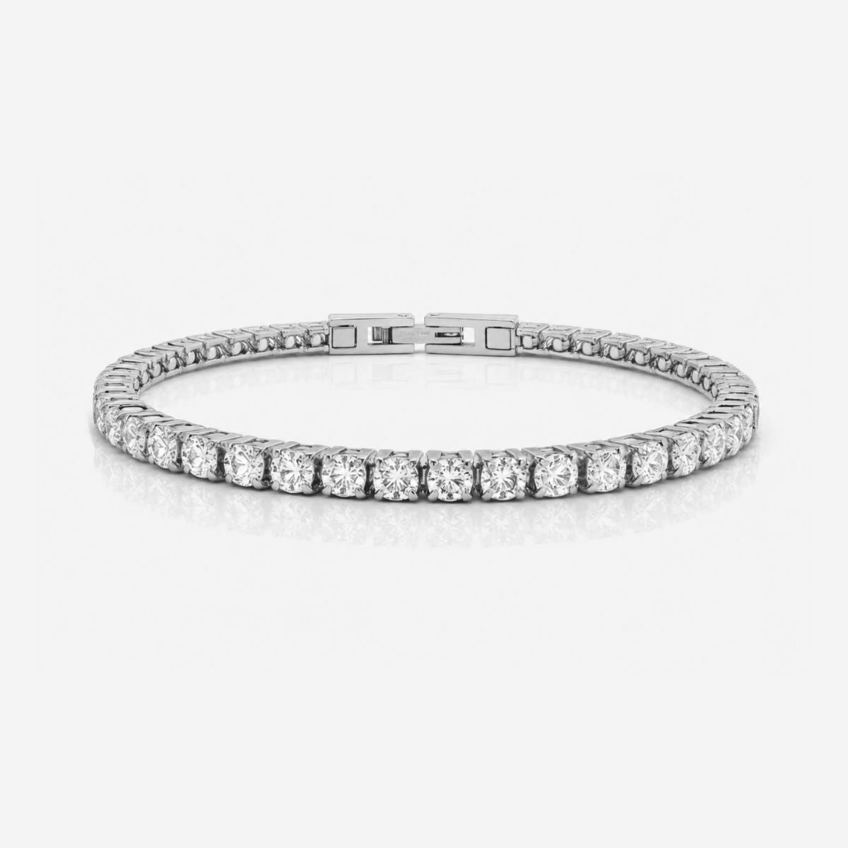 Tennis Luxe Armbånd Sølvfarvet 4mm
