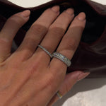 Krystal Band Ring Sølvfarvet 6mm