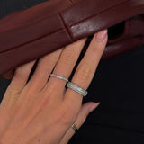 Krystal Band Ring Sølvfarvet 6mm