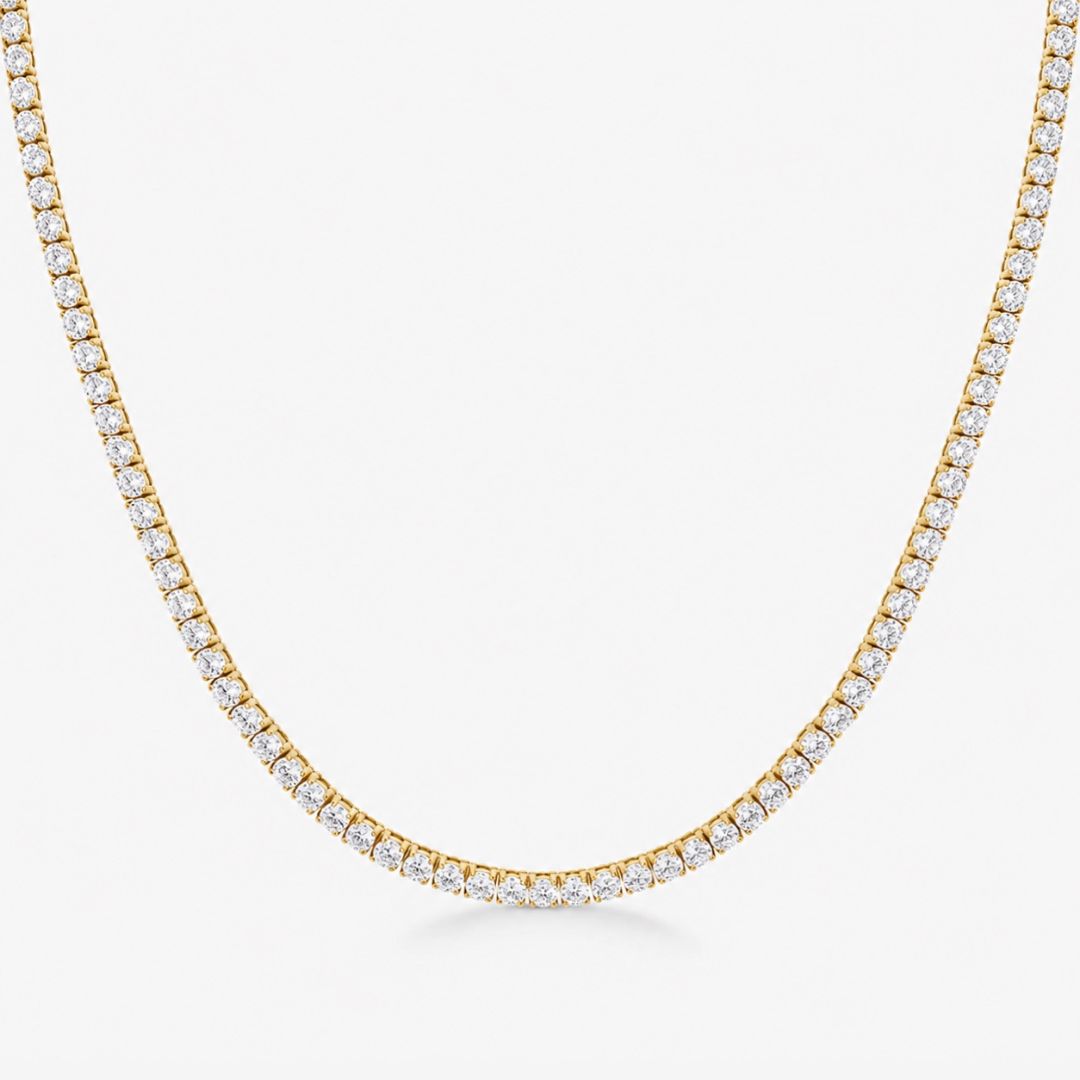 Tennis Luxe Halskæde 18K Guldbelagt 4mm