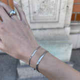 Flad Slange Armbånd Sølvfarvet 4mm