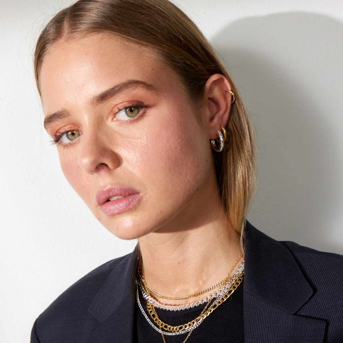 Scoria Creoler 925S Sølvbelagt 16mm Camilla Krøyer Jewellery