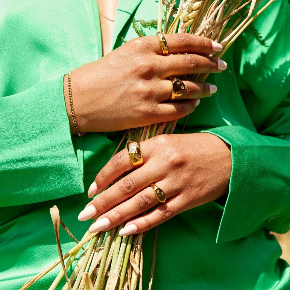 Camilla Krøyer Jewellery Star Classic Dome Ring 18K Guldbelagt