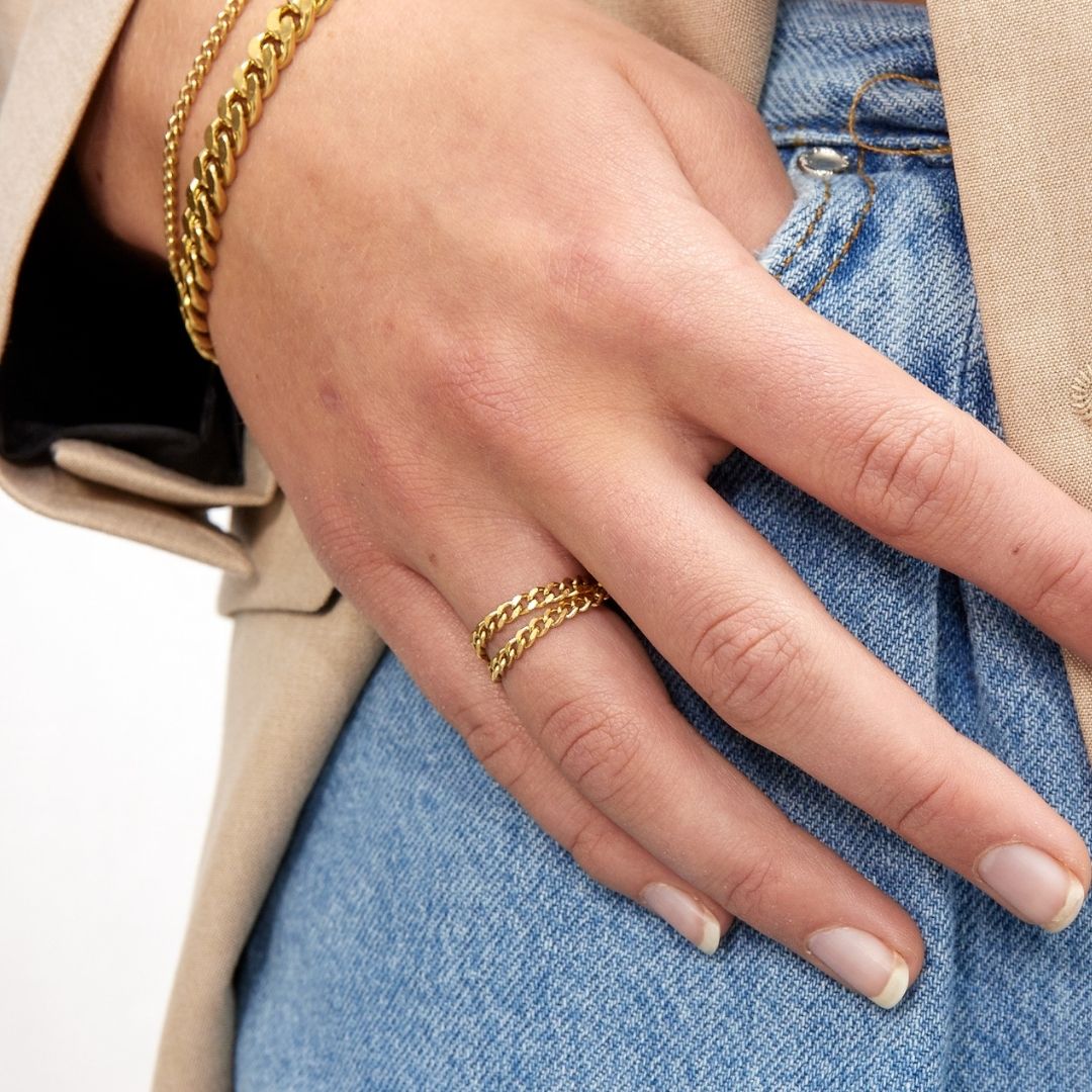 Panser Facet Ring 18k Guldbelagt 3mm Camilla Krøyer Jewellery 