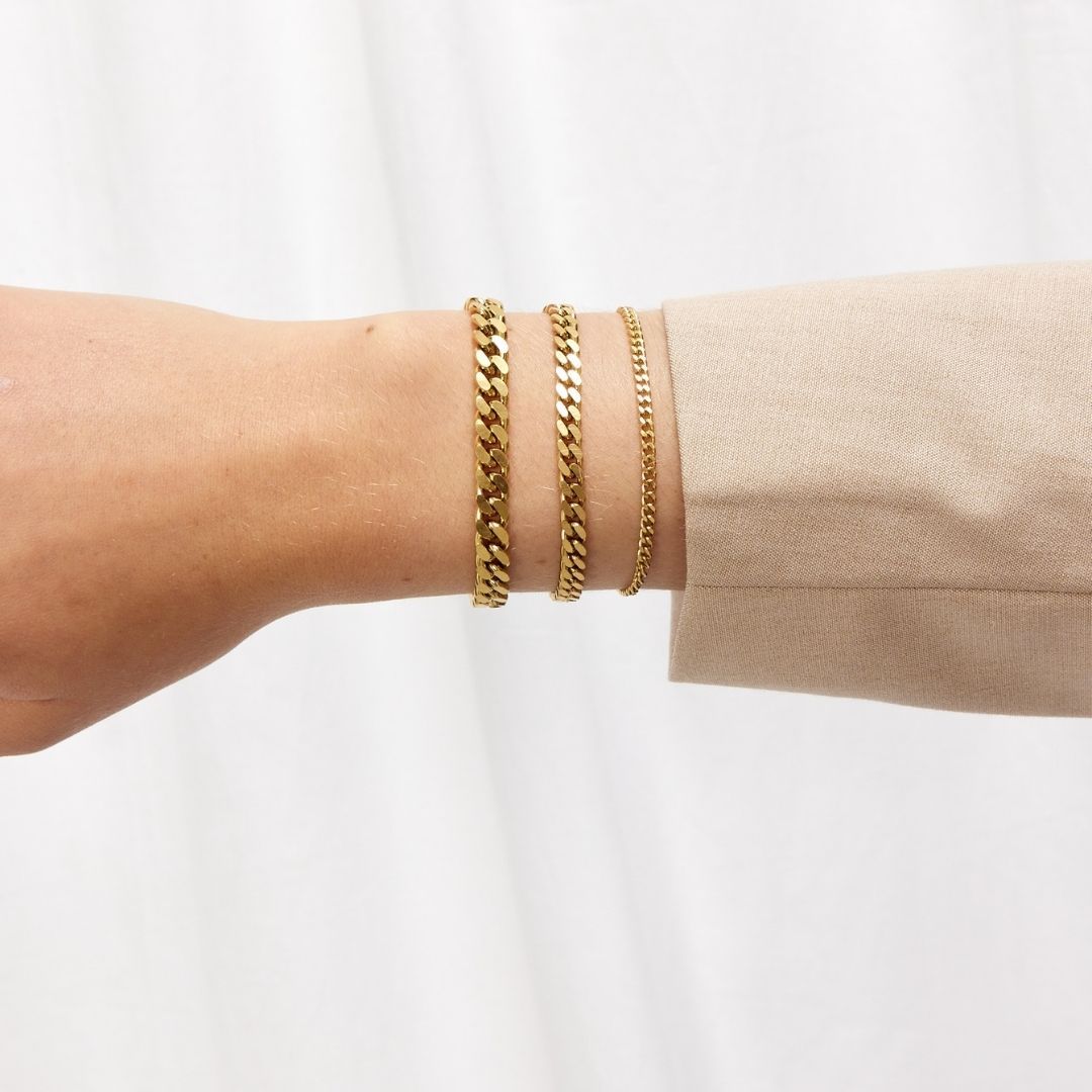 Panser Facet Armbånd 18K guldbelagt 3mm Camilla Krøyer Jewellery