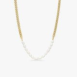 Panser Facet Perle Halskæde 18K Guldbelagt 5mm Camilla Krøyer Jewellery