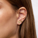 Hamret Stud Øreringe 18K Guldbelagt Rund Camilla Krøyer Jewellery