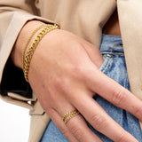 Camilla Krøyer Jewellery Panser Facet Armbånd 18K guldbelagt 7mm