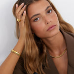 Camilla Krøyer Jewellery Panser Facet Armbånd 18K guldbelagt 7mm