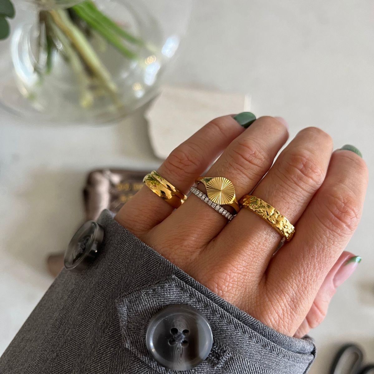 Sun Kiss Rund Ring 18K Guldbelagt Camilla Krøyer Jewellery