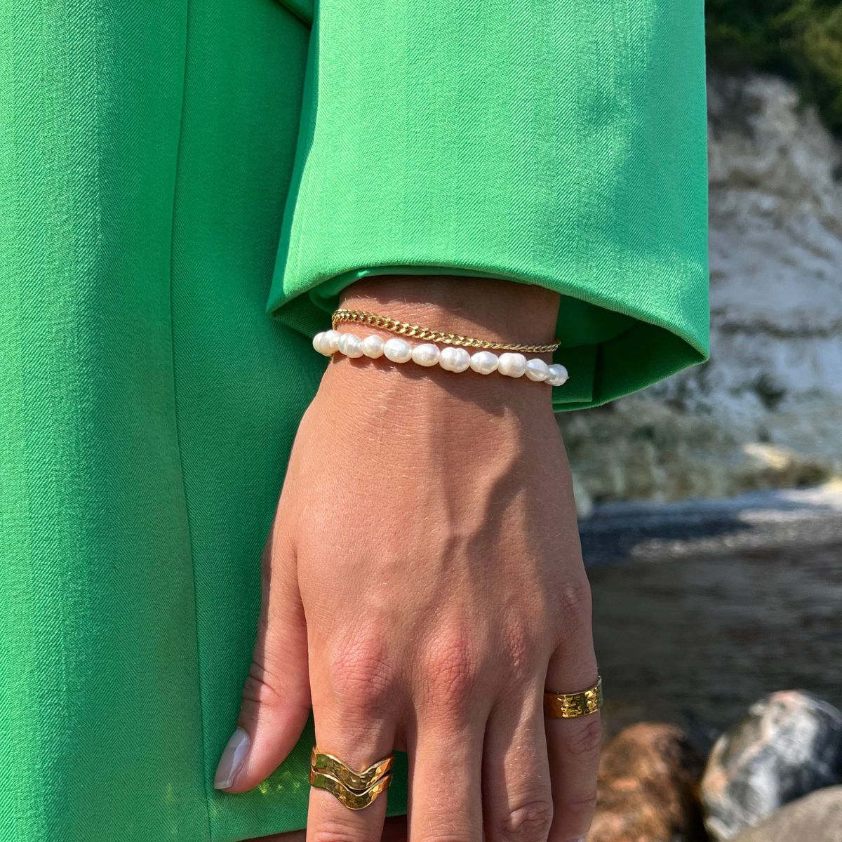 Panser Facet Armbånd 18K guldbelagt 3mm Camilla Krøyer Jewellery