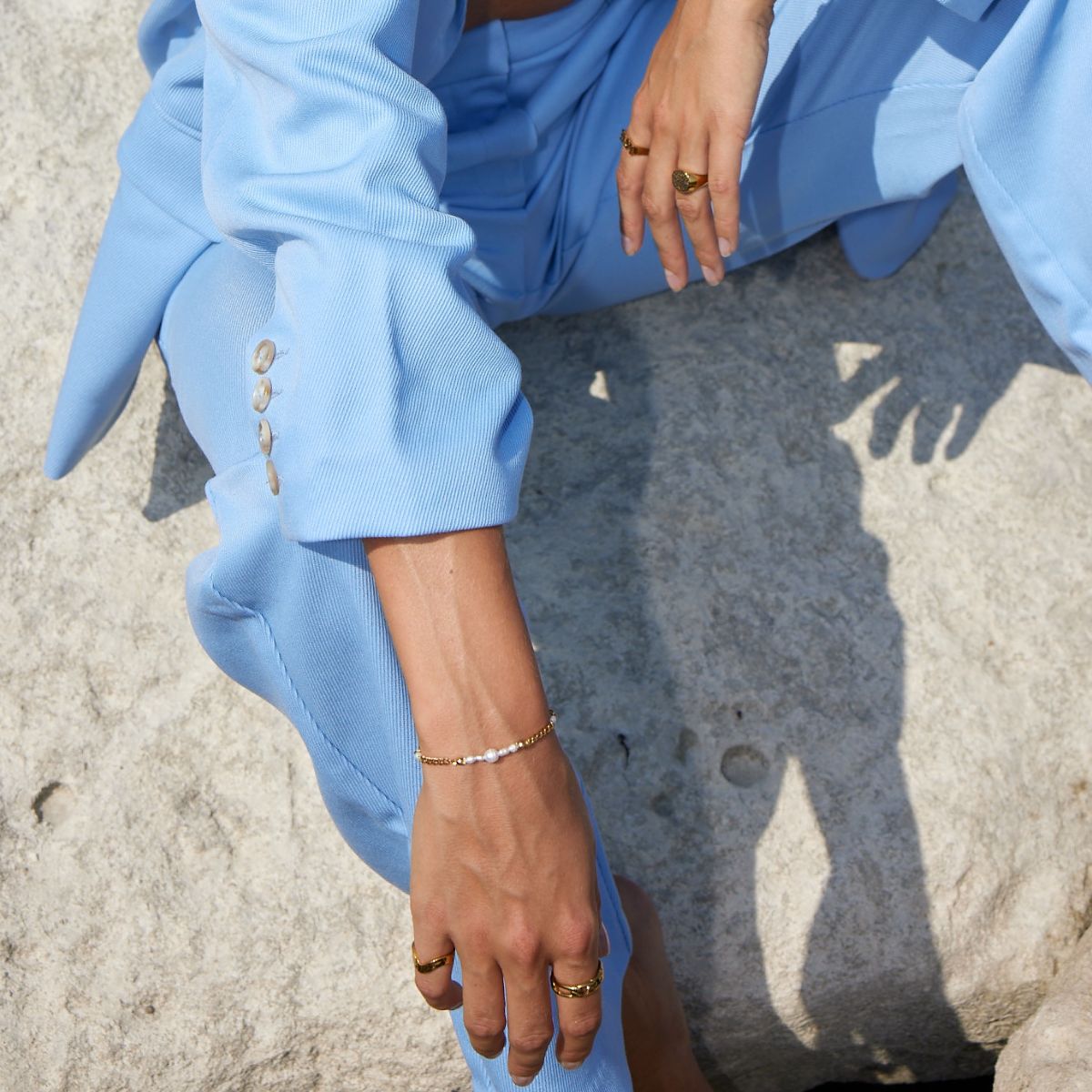 Panser Facet Mix Perle Armbånd 18K Guldbelagt 3mm [LIMITED EDITION] Camilla Krøyer Jewellery