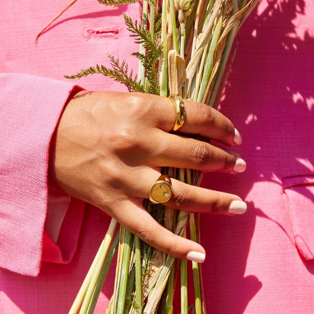 Camilla Krøyer Jewellery Star Classic Dome Ring 18K Guldbelagt